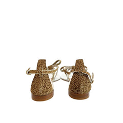 Beige Genuine Leather Women Sandal