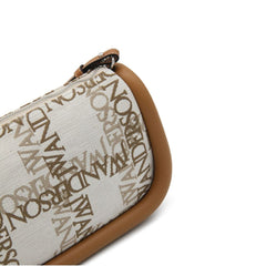 حقيبة كتف قماشية بنية اللون