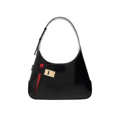 Black Calfskin Shoulder Bag
