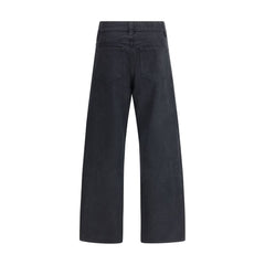 Black Cotton Straight-Leg Jeans