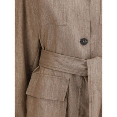 Brown Linen Coat