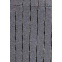 Gray Cotton Midi Skirt