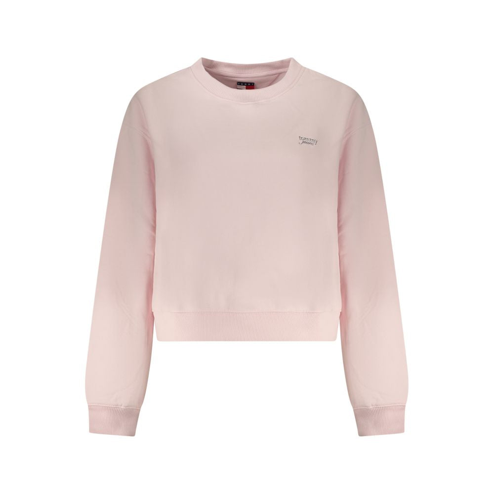 Pink Cotton Women Sweatshirt