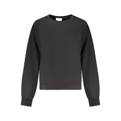 Black Cotton Women Sweatshirt