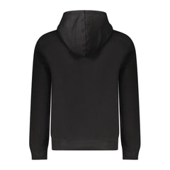 Black Cotton Men Sweatshirt Slim Fit Hooded