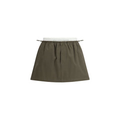 Bicolor Cotton Mini Skirt