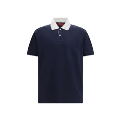Blue Cotton Polo Shirt