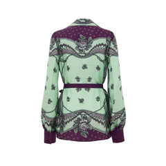 Green Silk Pattern Shirt