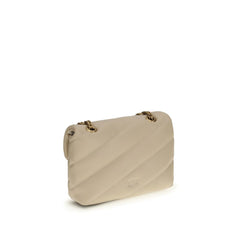 Beige Calf Leather Bos Taurus Shoulder Bag