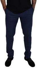 Blue Cotton Dress Pants