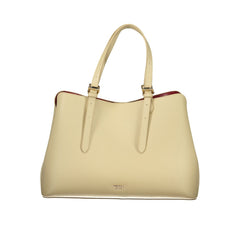 Beige Polyurethane Women Tote