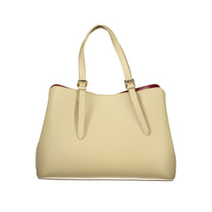 Beige Polyurethane Women Tote