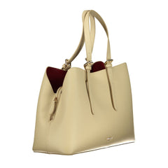 Beige Polyurethane Women Tote