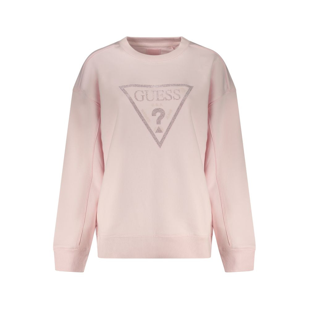 Pink Cotton Women Sweatshirt