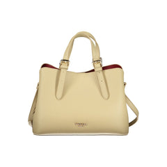 Beige Polyurethane Women Tote