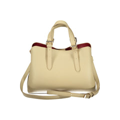 Beige Polyurethane Women Tote