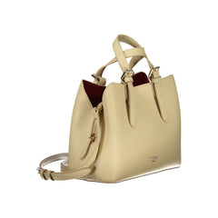 Beige Polyurethane Women Tote