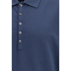 Blue Cotton Polo Shirt
