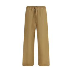 Beige Cotton Casual Pants