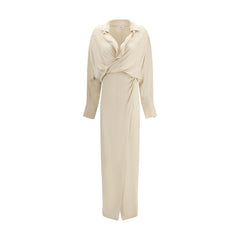 Beige Viscose Casual Dress