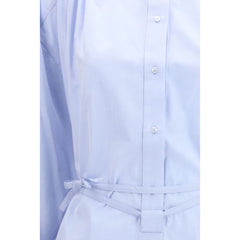 Blue Cotton Casual Dress