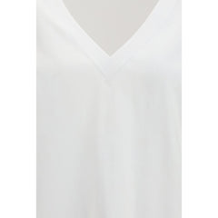 تي شيرت قطني أبيض بأكمام طويلة