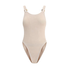 Beige Polyamide One-Piece Swimsuit