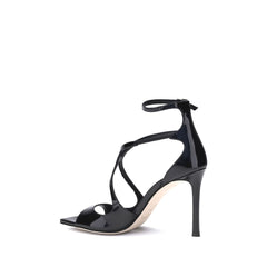 Black Calf Leather Bos Taurus Stiletto Heel Sandals