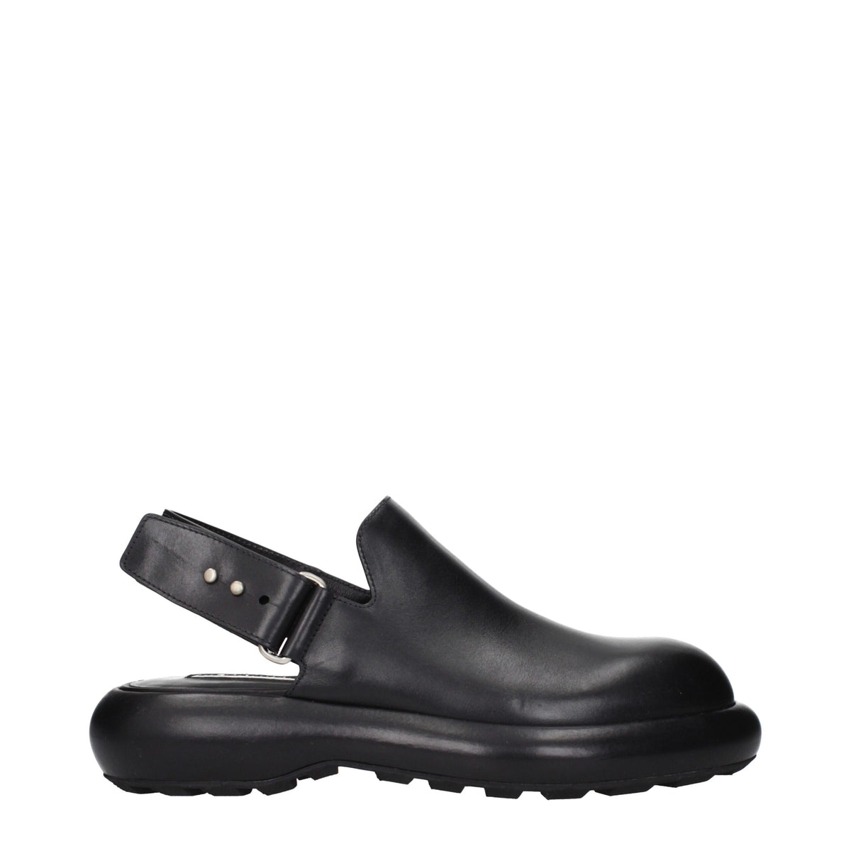 Black Leather Clogs