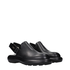 Black Leather Clogs