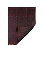 Burgundy Black Silk Paisley Foulard 135cm X 22cm  Scarf