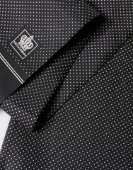 Black Silk Polka Dot Crown Foulard 140cm X 16.5cm Scarf