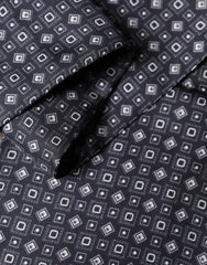 Black Silk Geometric Fringe Wrap Foulard 136cm X 15cm  Scarf