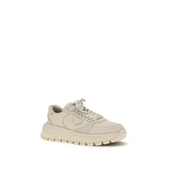 Beige Recycled Polyamide Athletic Sneakers