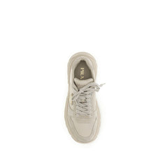 Beige Recycled Polyamide Athletic Sneakers