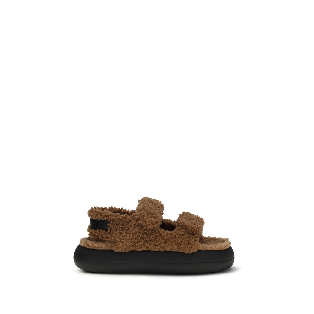 Brown Polyamide Slippers