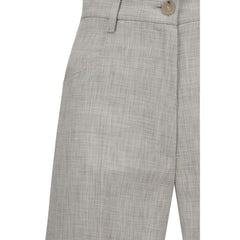Gray Viscose Casual Pants
