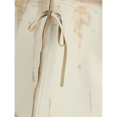 White Leather Midi Skirt