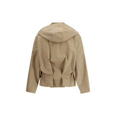 Beige Cotton Full-Length Jacket