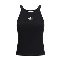 Black Cotton Sleeveles T-Shirt