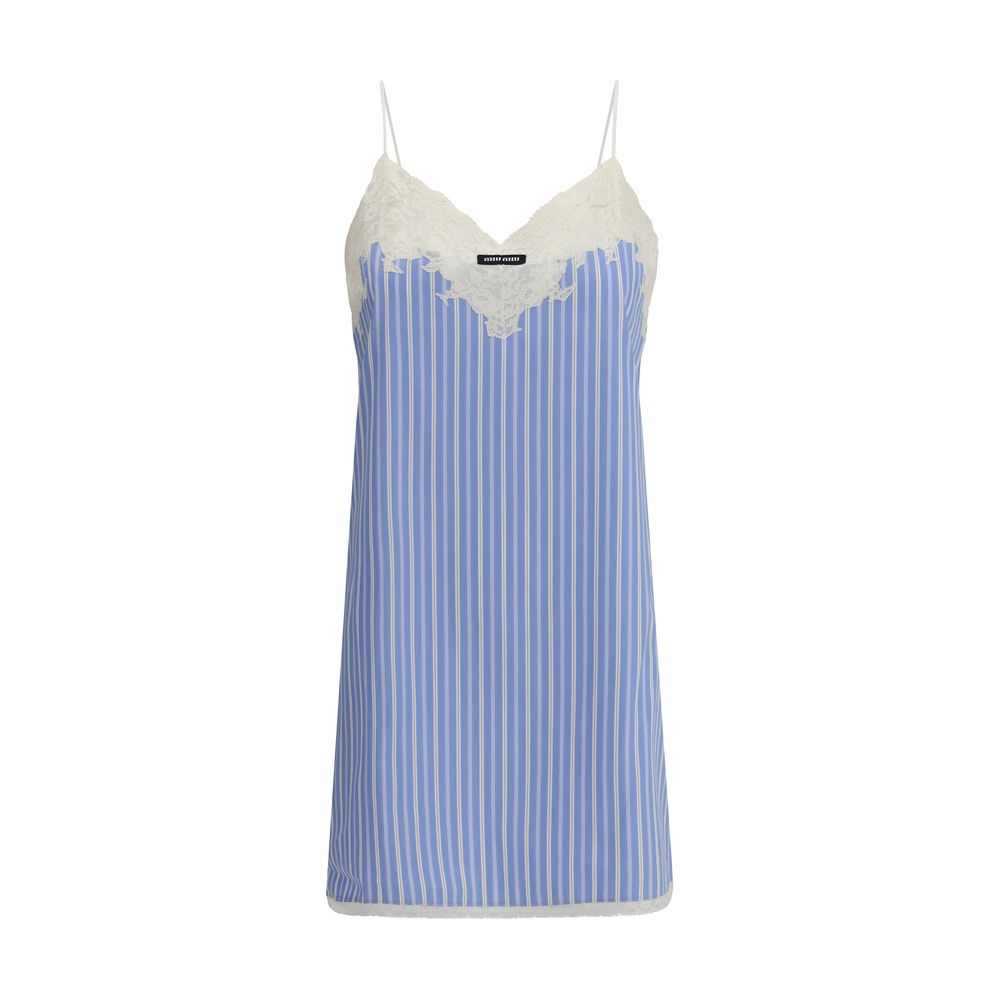 Blue Cotton Casual Dress