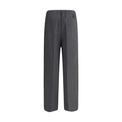 Gray Viscose Casual Pants