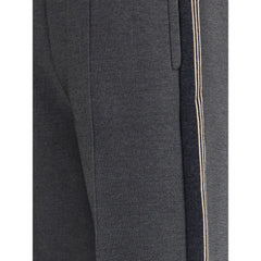 Gray Viscose Casual Pants