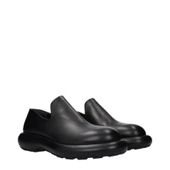 Black Leather Slip-On Loafers