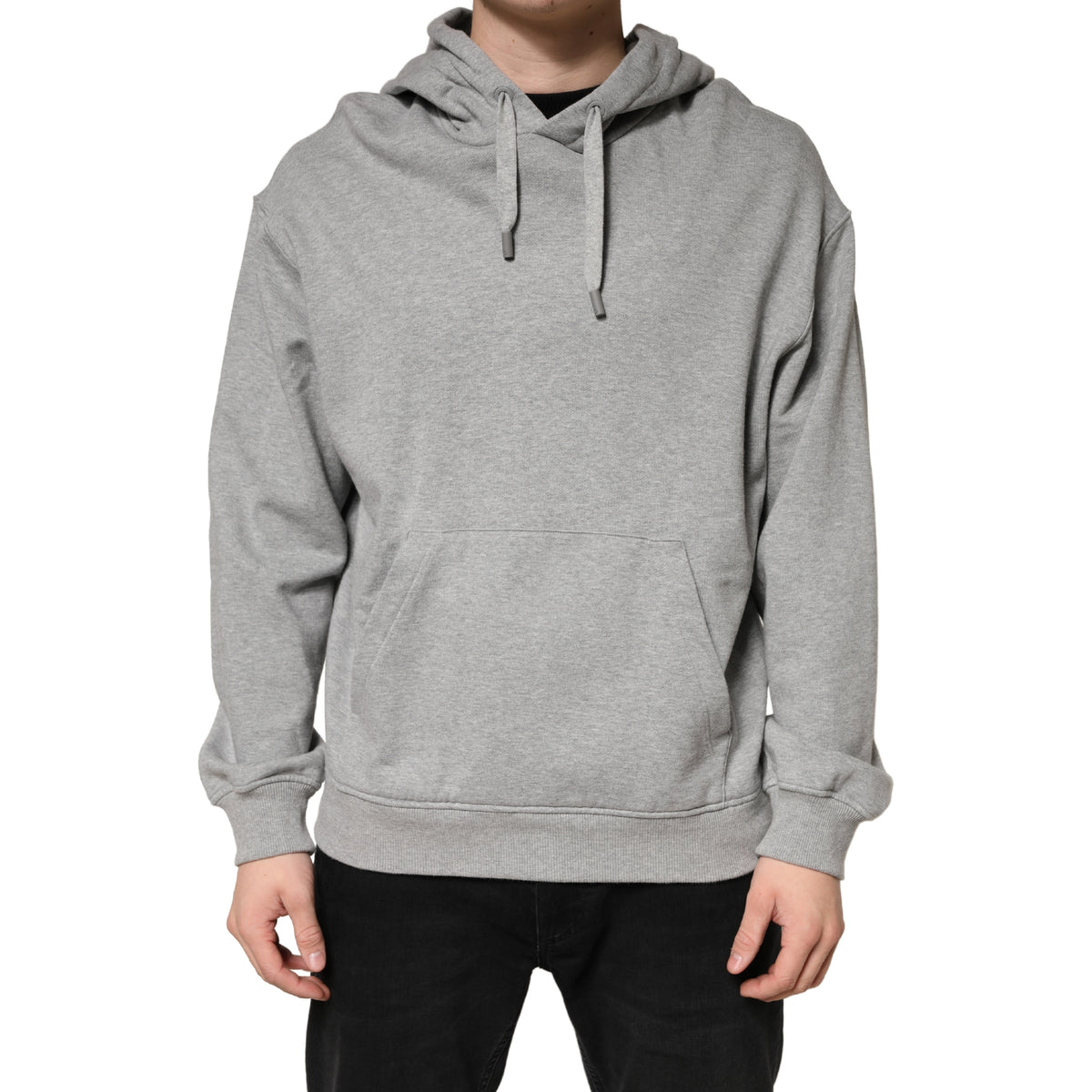 Gray Cotton Hooded Sweatshirt Sweater