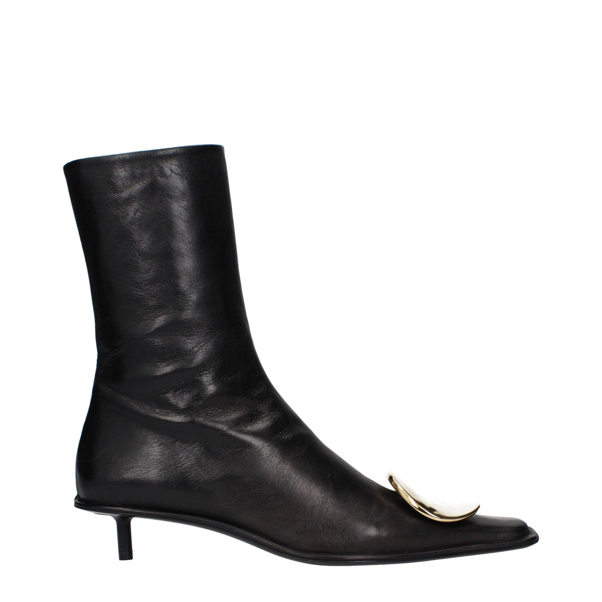 Black Leather Ankle Boots