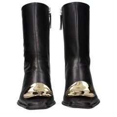 Black Leather Ankle Boots