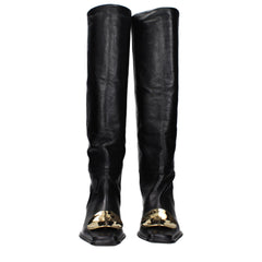 Black Leather Ankle Boots