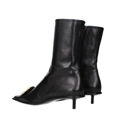 Black Leather Ankle Boots