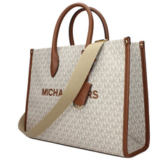 Beige Fabric Handbag